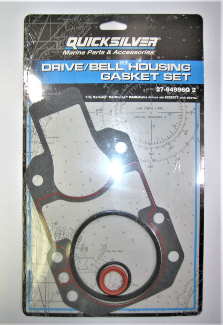 thumbnail interactive-video image 1 of Quicksilver Bell Housing Gasket Kit For MerCruster R, MR & Alpha One Gen II Drives 1 of 2
