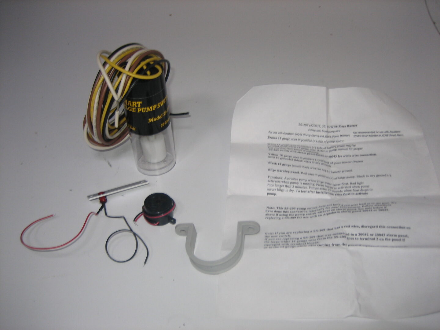 Aqualarm NEW 12v Smart Bilge Pump Float Switch w/Indicator & Alarm SS