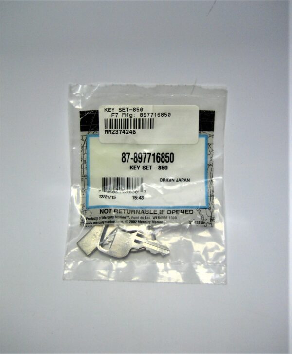 Quicksilver 87897716850 OEM NEW Mercury Ignition Key Set 850 for 87