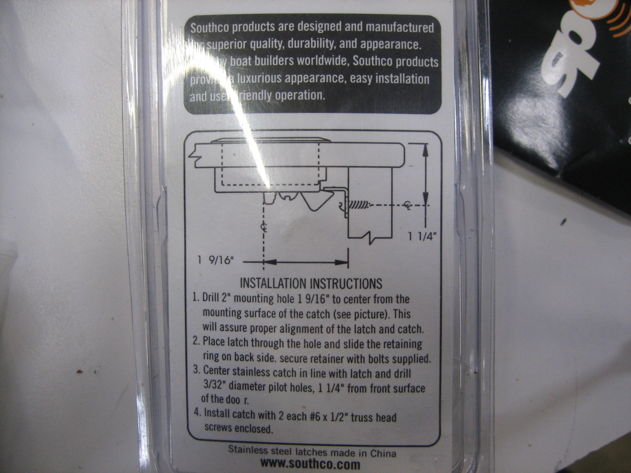 Southco SS Stainless Steel Flush Slam Latch up to 7/8