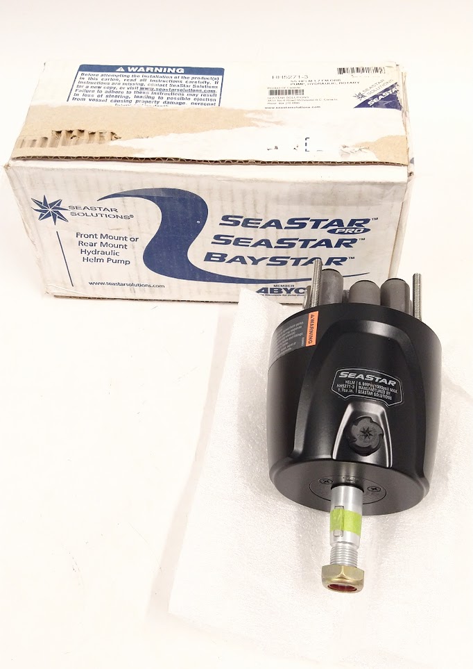 thumbnail image 2 of HH5271-3 Hydraulic Steering Helm Pump – 1.7 Cu In Front Mount Replacement For Seastar Helm, Up To 300HP Engines, 4.9 Lock-to-Lock Turns, Built-in Lock Valve,Compatible With Boat Hydraulic Steering Kit 2 of 9