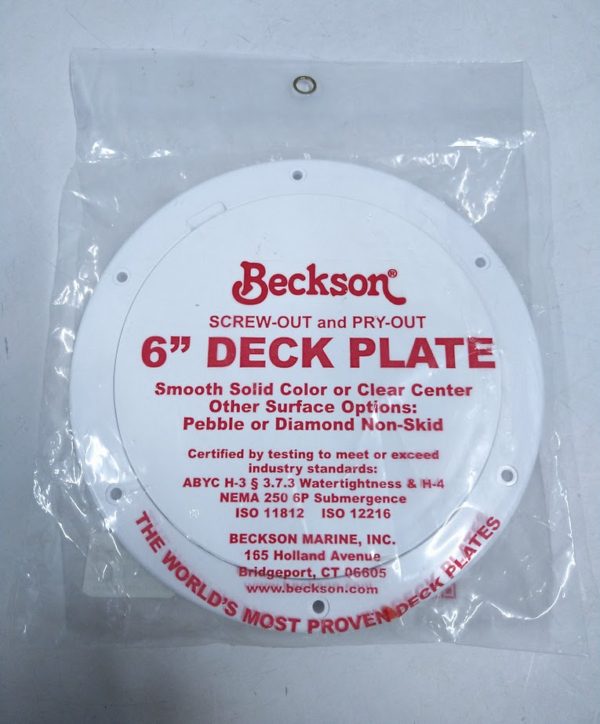 9" White Round Beckson Non-Skid Pry Out Boat Deck Plate | Christmas Central