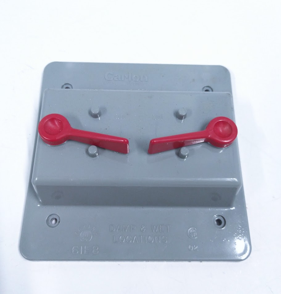 Carlon E9G2SS, PVC Doube Toggle Switch Box Cover Max Marine Outlet
