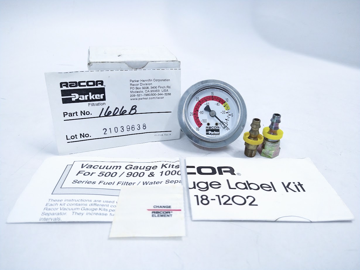 -NEW- Parker Racor 1606B, Stainless Steel Vacuum Gauge Kit - Max Marine ...