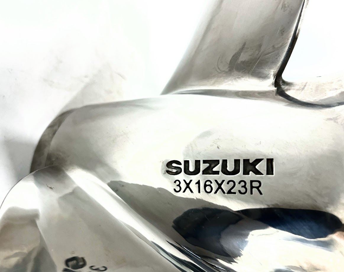 Suzuki Marine, 3 x 16 x 23R RH, Stainless Steel Propeller, 990C0-00810 ...