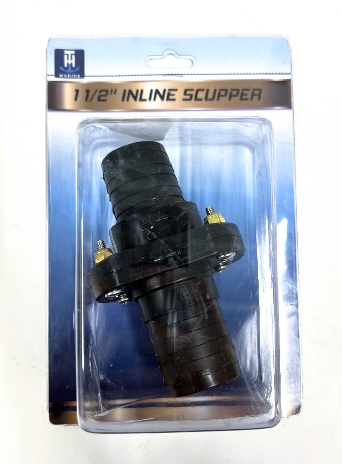 TH Marine, Double Barbed In-Line Scupper, 1 1/2in - Max Marine Outlet