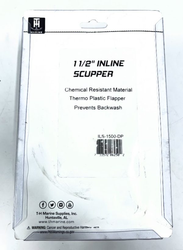 TH Marine, Double Barbed In-Line Scupper, 1 1/2in - Max Marine Outlet