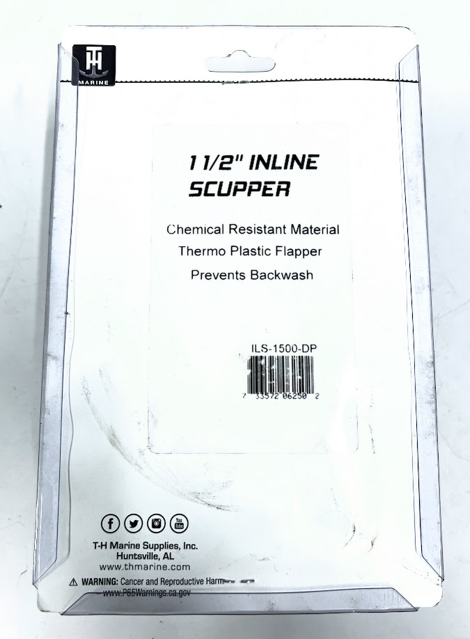 TH Marine, Double Barbed In-Line Scupper, 1 1/2in - Max Marine Outlet