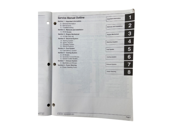 Mwsc Engine Guide Mercury MerCruiser #32 Service Manual 4.3L MPI Gas Engines 90-864261 ...