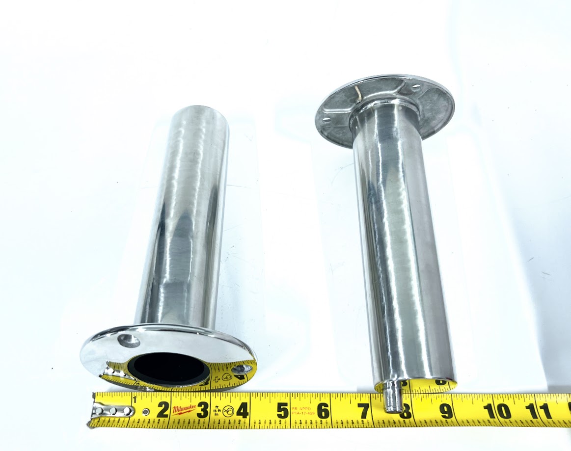 thumbnail image 2 of 4x 316 Stainless Steel 90° Fishing Rod Holder With Drain - Flush Mount, PVC Inner 2 of 2