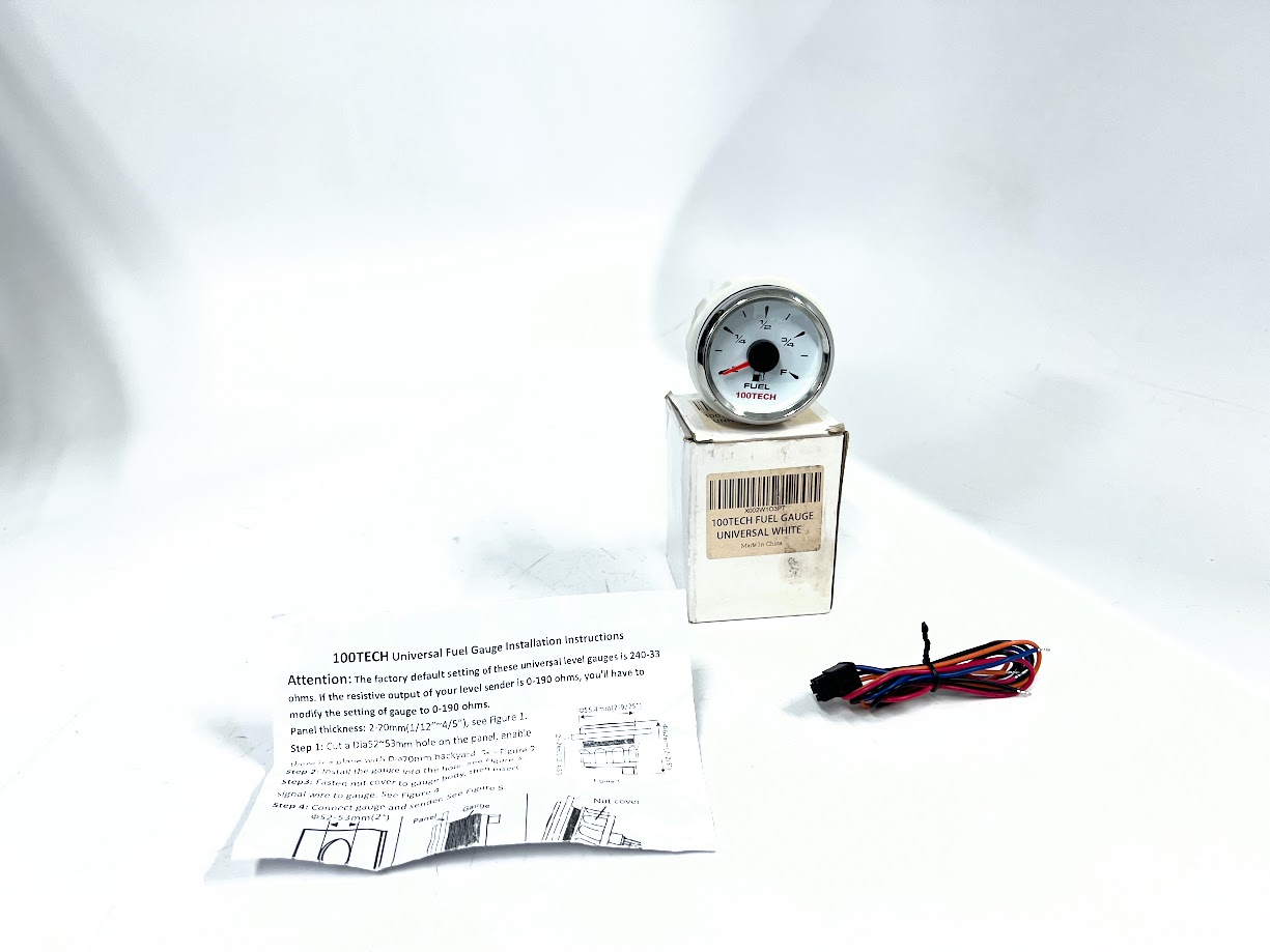 NEW- Tech100 822-10072, 2in Universal Fuel Gauge, OEM - Max