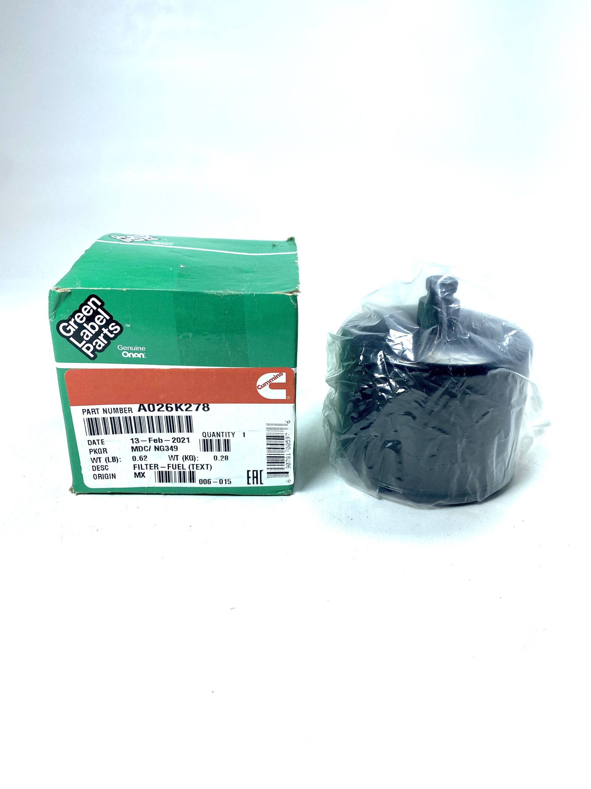 NEW- Cummins Onan A026K278 , Fuel Filter , OEM - Max Marine
