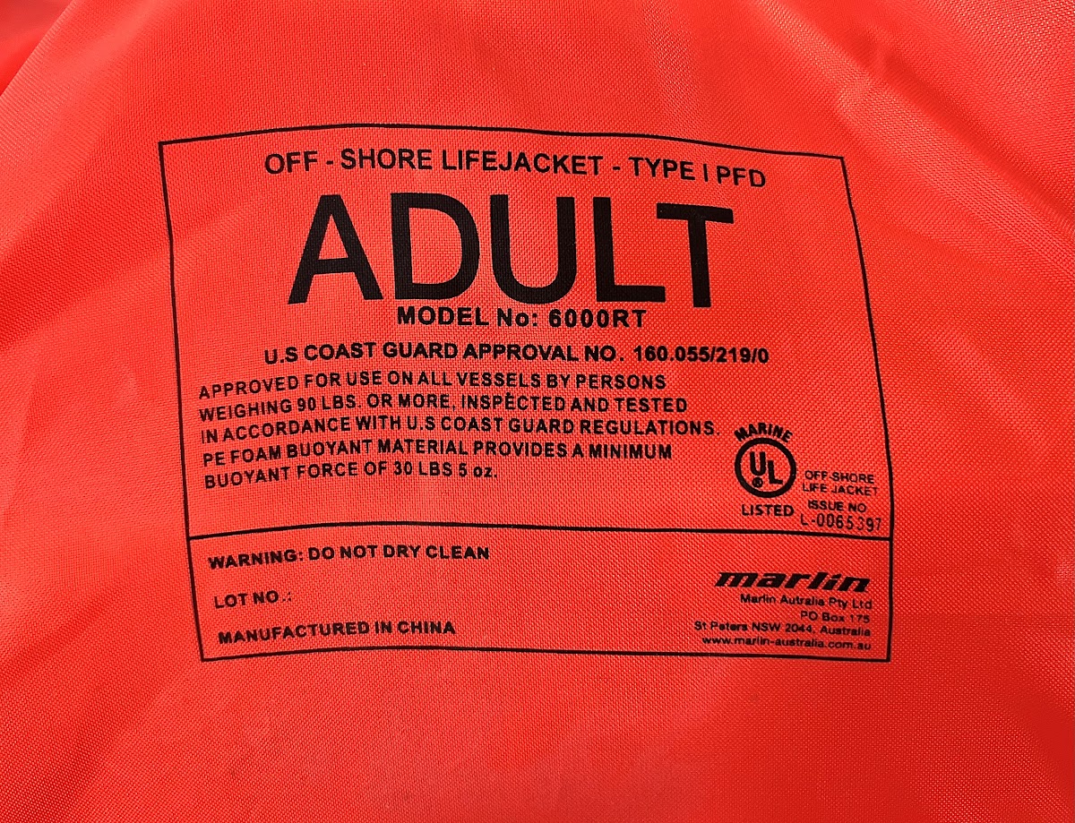 SeaChoice, Type 1 PFD, 6000RT, Coast Guard Approved, Adult Life