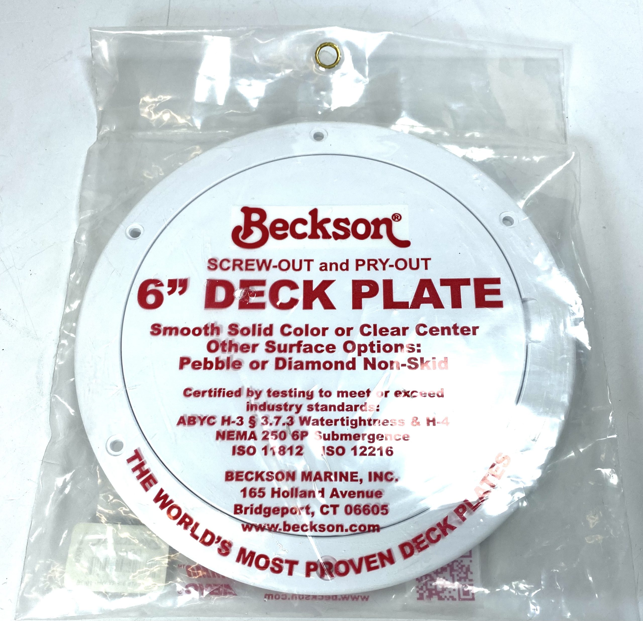 Beckson DP40-W Plaque De Pont à Visser Blanc – Accès Étanche Sans Outils Pour Bateau