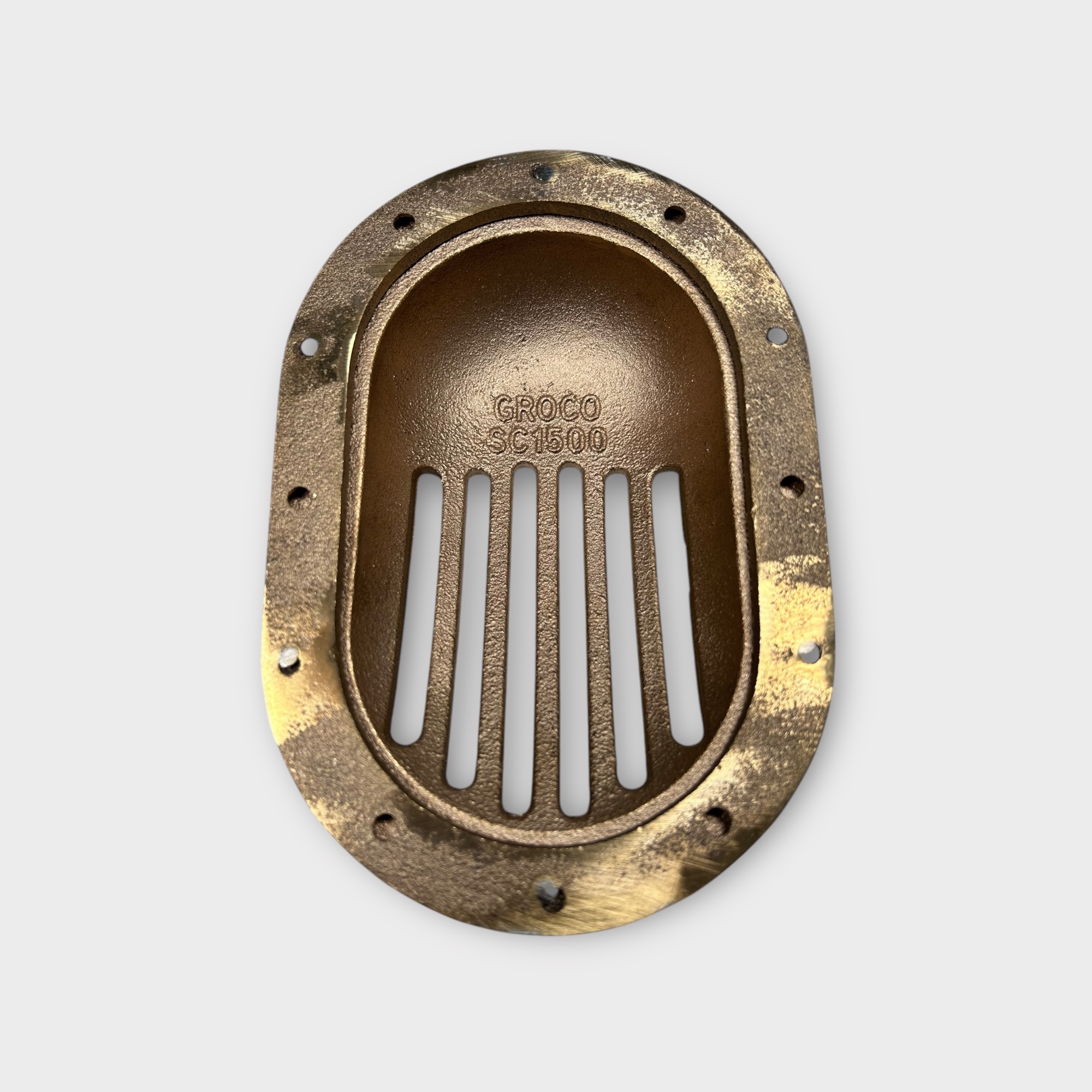 Groco SC-1500, Bronze Scoop Strainer With Mount Ring 6 7/8'' x 4 5/8 ...
