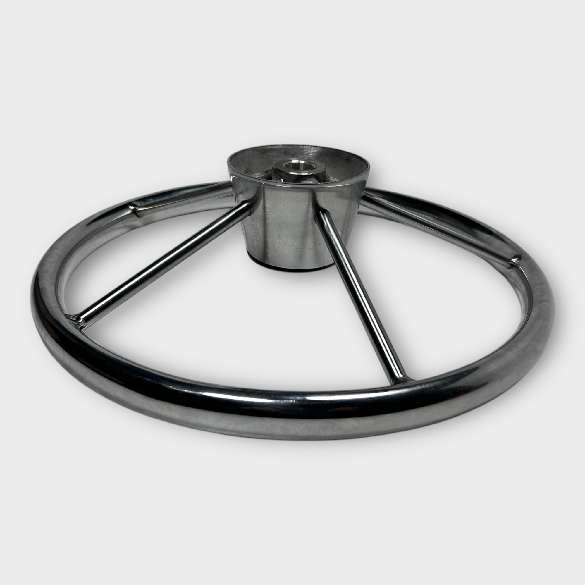 Amarine Made Stainless Steel Boat Steering Wheel – 13.5” 3 Spoke With 5/8-18 Nut & Knob