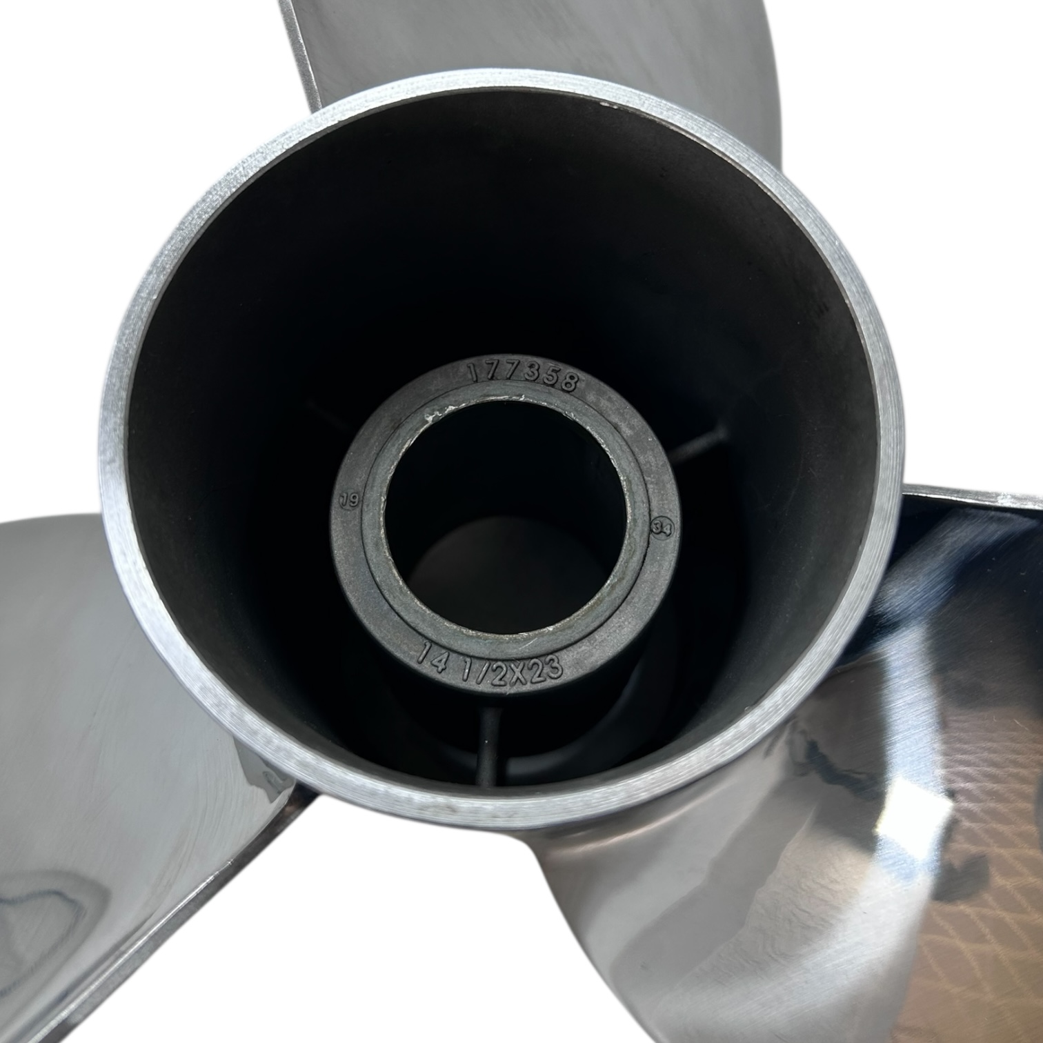 Evinrude Johnson 3 x 14 1/2 x 23, Stainless Steel RX3 Propeller 177358 ...