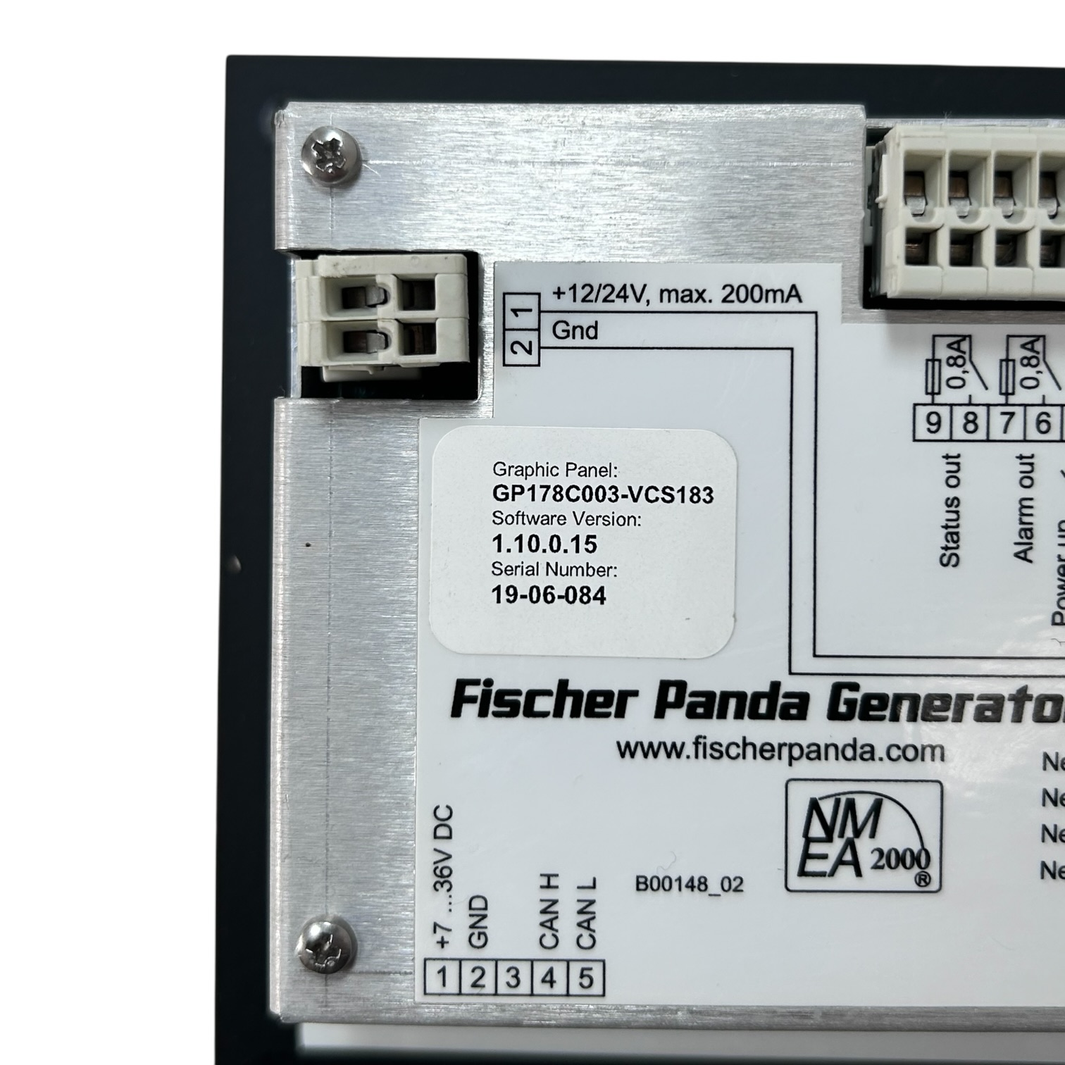 Fischer Panda PMS12, Control Panel For A Mini Digital Marine