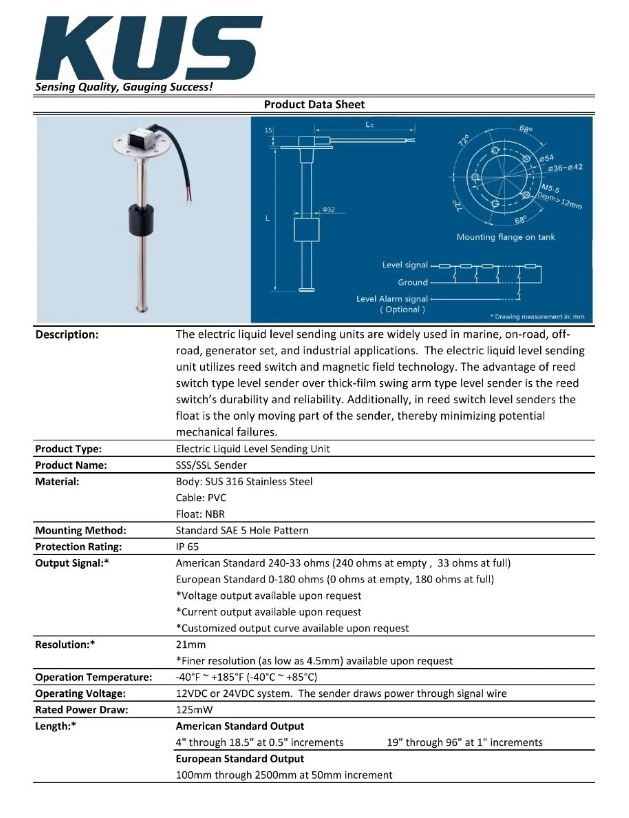 kus-fuel-water-tank-sender-36in-ssl-sss-series-single-station-new-oem-brandon-y-20260219-141115-241379