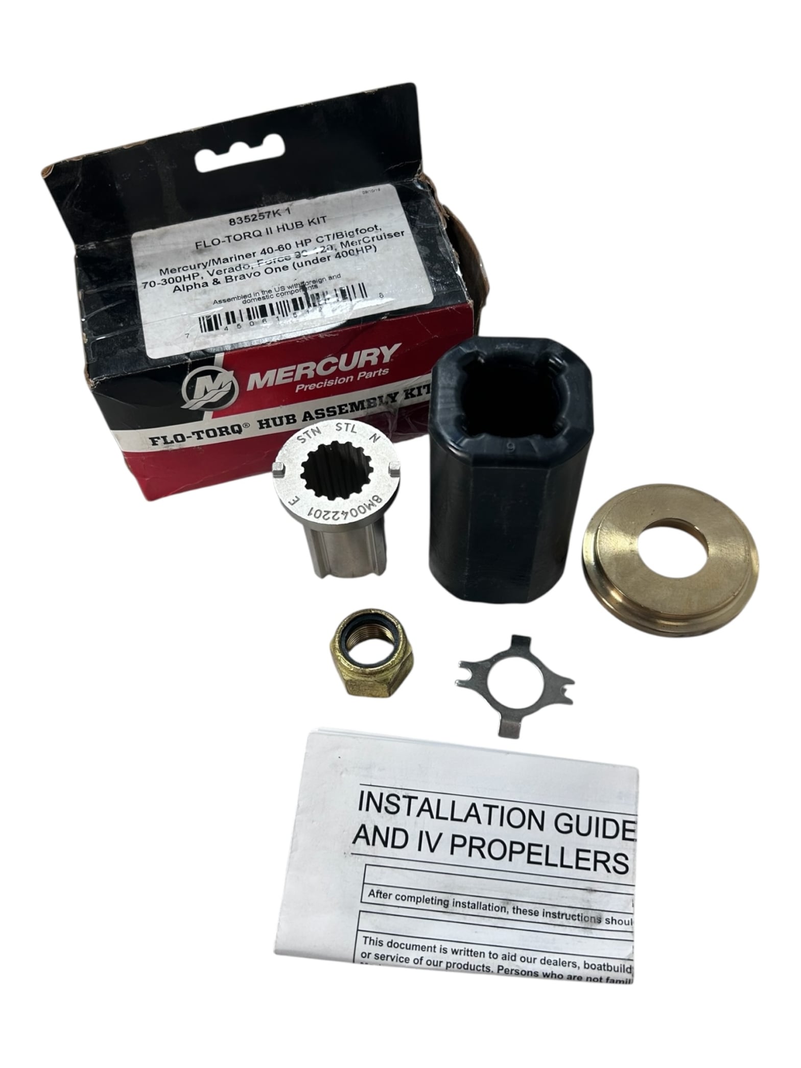 Kit De Moyeu D’hélice Mercury FloTorq II – 835257Q1, 15 Cannelures, 60-300 HP – Cuivre/caoutchouc/inox – Protège La Transmission