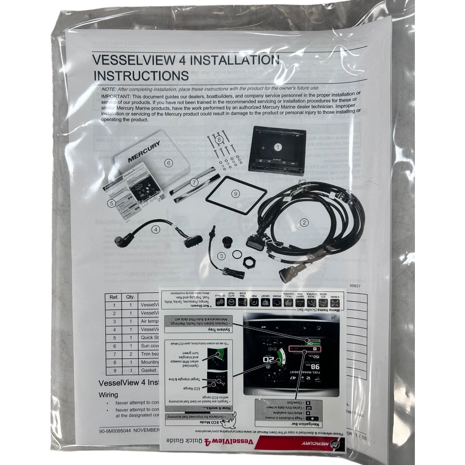 Mercury 8M0074096, Marine Vessel View 4 Display Complete Kit w