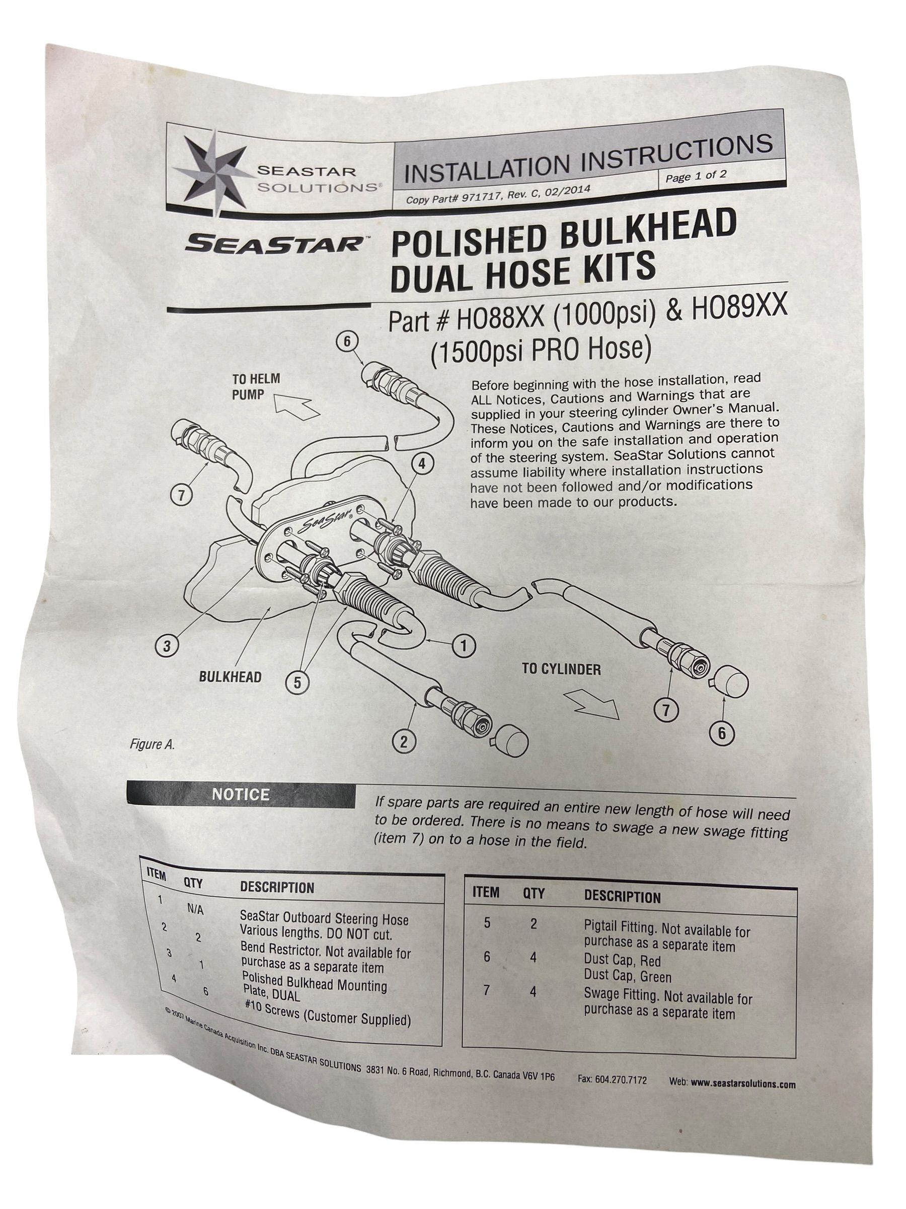 seastar-ho8818-double-bulkhead-stainless-steel-hose-kit-2x-18ft-new-oem-rubby-pueyo-20260422-150224-171356