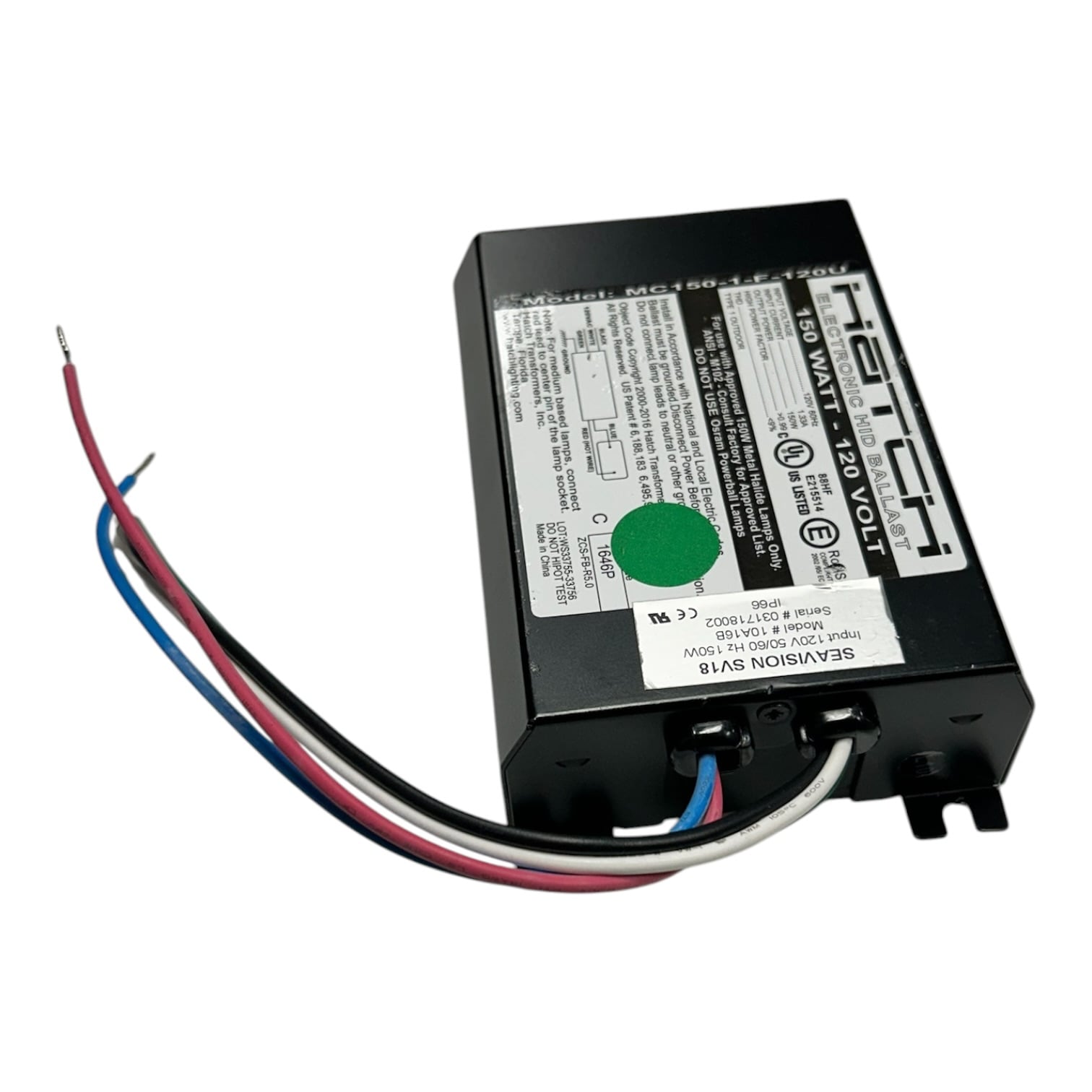 hatch-mc150-1-f-120u-150w-120v-electronic-metal-halide-hid-ballast-60-hz-evan-v33069-20260820-163406-376548