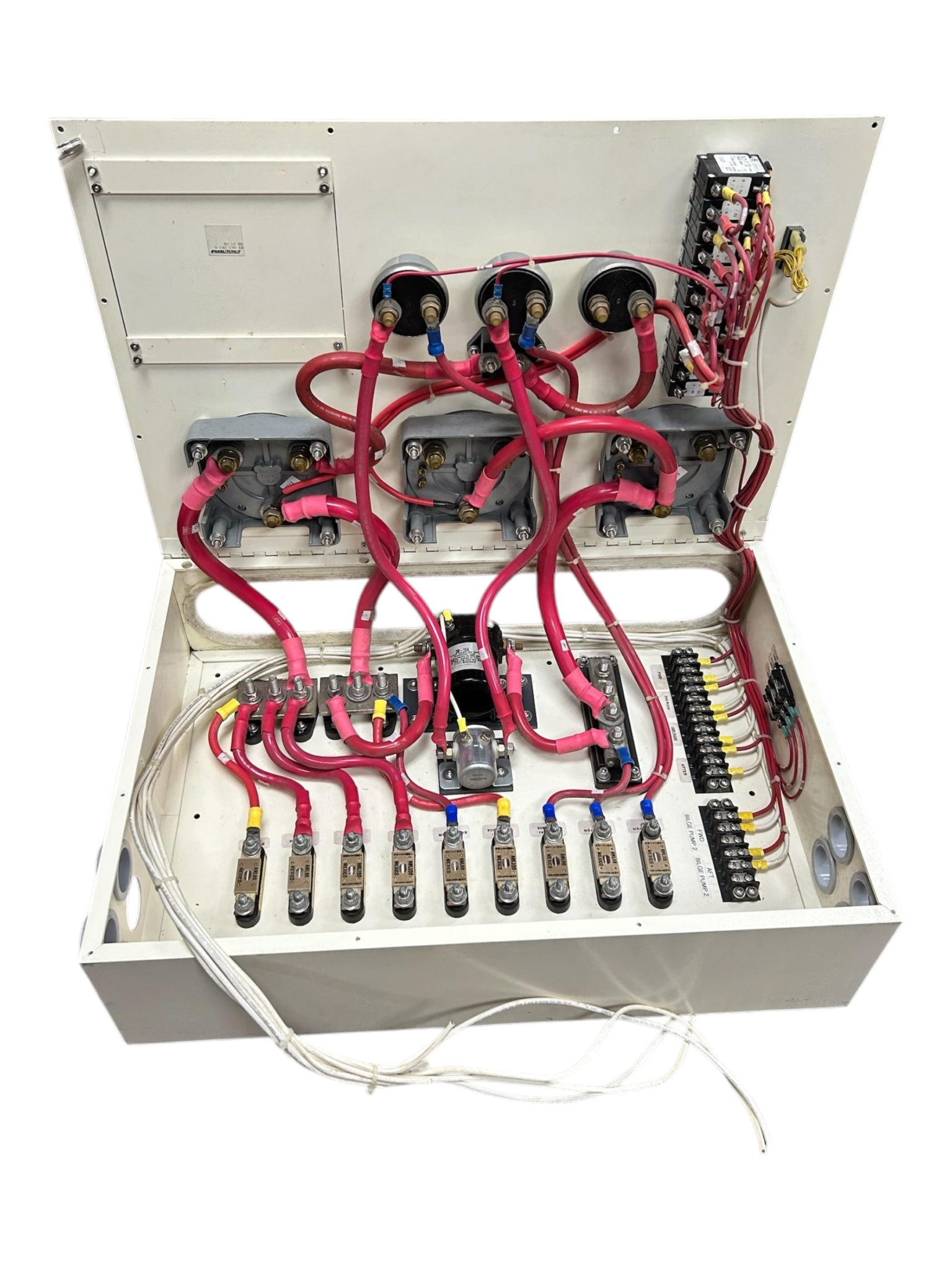 Bertram Yacht Main DC Power Panel Twin Engine & Dual Generator Breakers ...