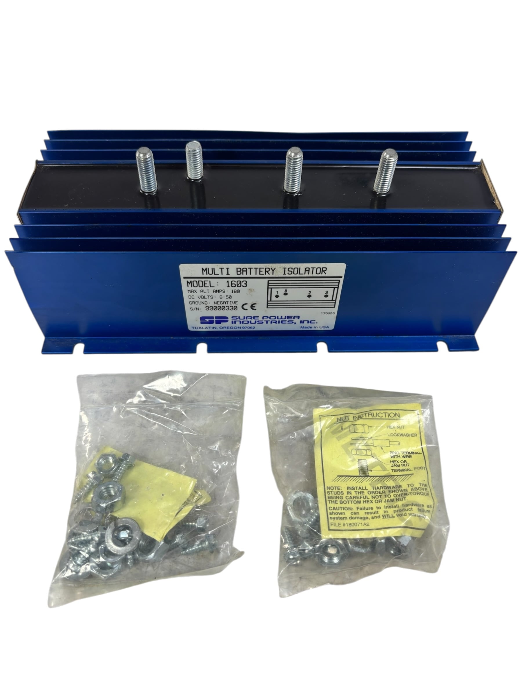sure-power-1603-multi-battery-isolator-99000330-160a-6-50vdc-negative-ground-used-evan-v33069-20261019-151405-256029