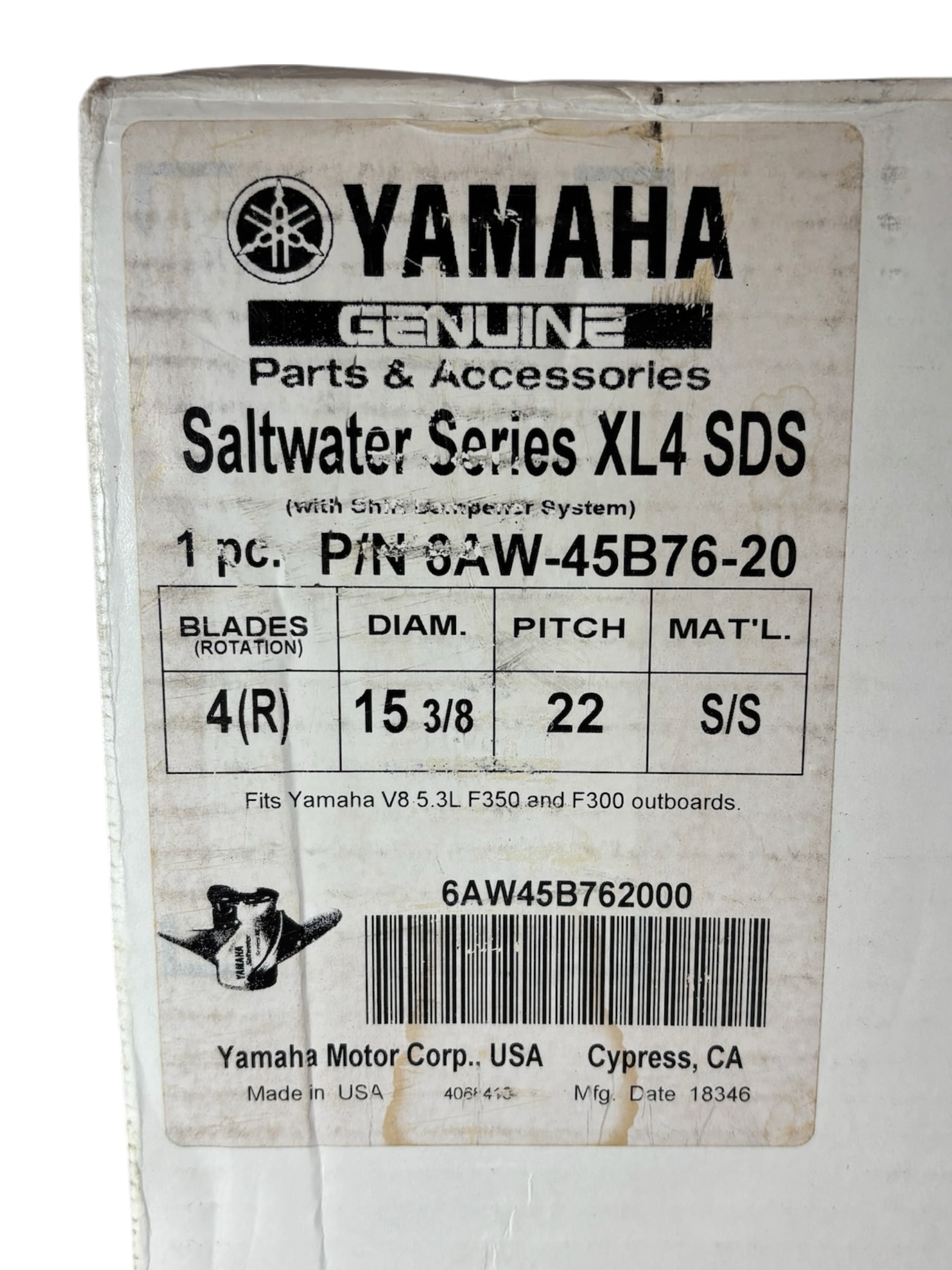 yamaha-saltwater-xl4-6aw-45b76-20-22-x-15-3-8-4-blade-propeller-hub-in-used-evan-v33069-20261020-102117-606939